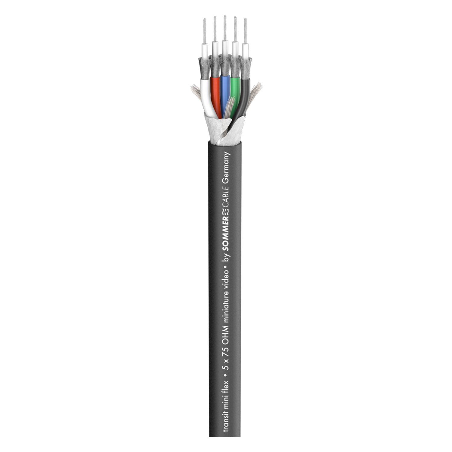 Videokabel Transit MINI Flex; 1 x 0,32; Antistatic-PVC Ø 9,60 mm; 75 Ω; schwarz