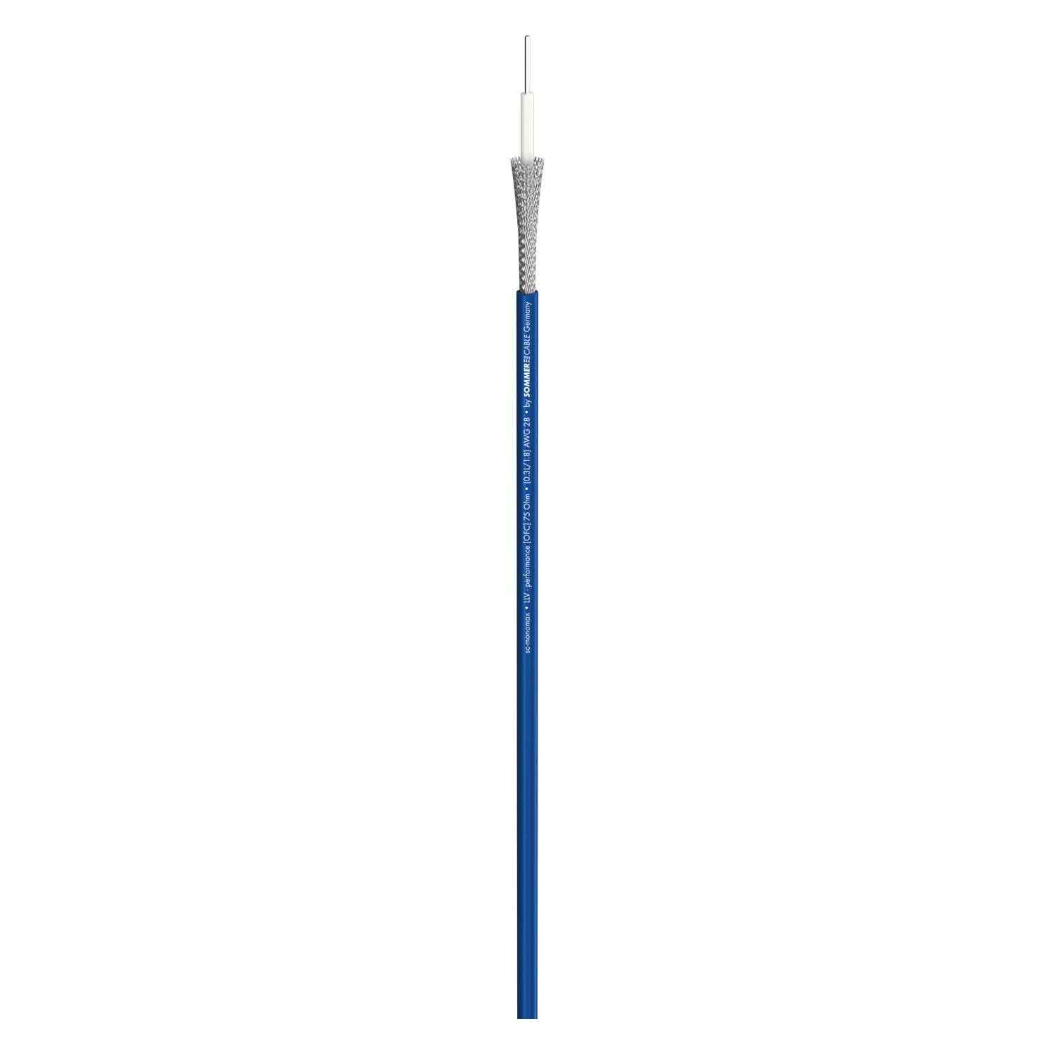 Videokabel SC-Monomax; 1 x 0,32; Antistatic-PVC Ø 2,70 mm; 75 Ω; blau