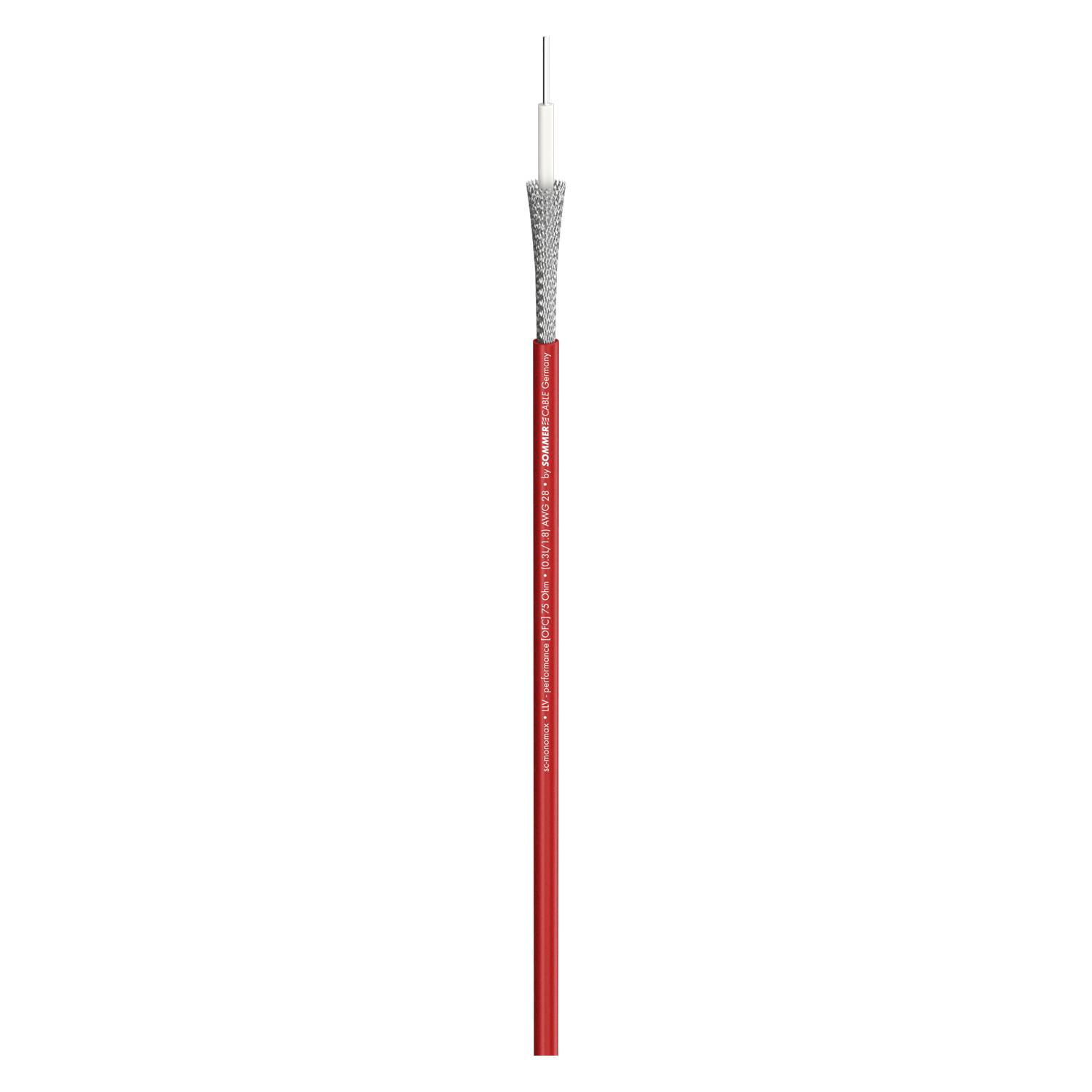 Videokabel SC-Monomax; 1 x 0,32; Antistatic-PVC Ø 2,70 mm; 75 Ω; rot