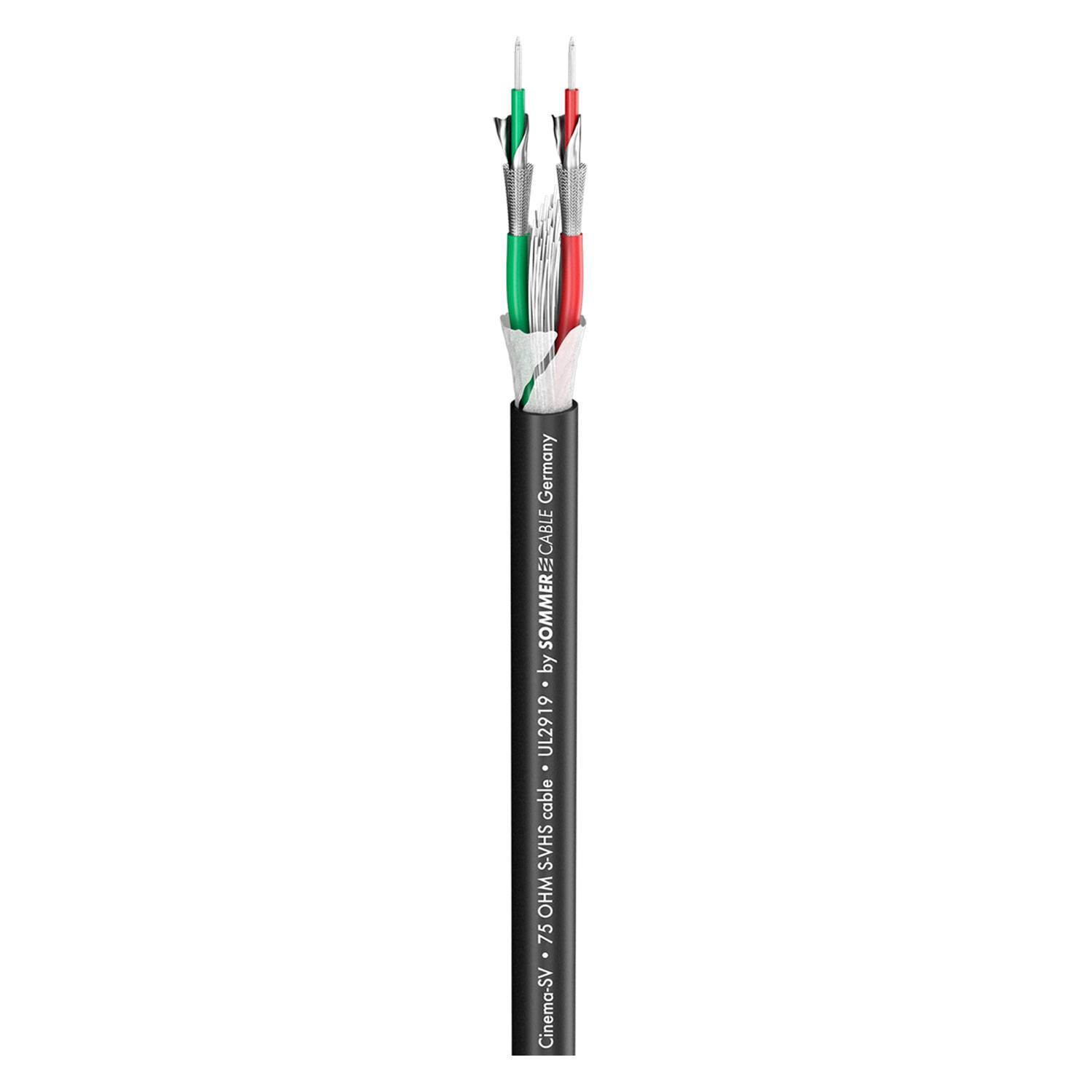 Videokabel Cinema-SV; 2 x 0,32; PVC Ø 7,50 mm; 75 Ω; schwarz