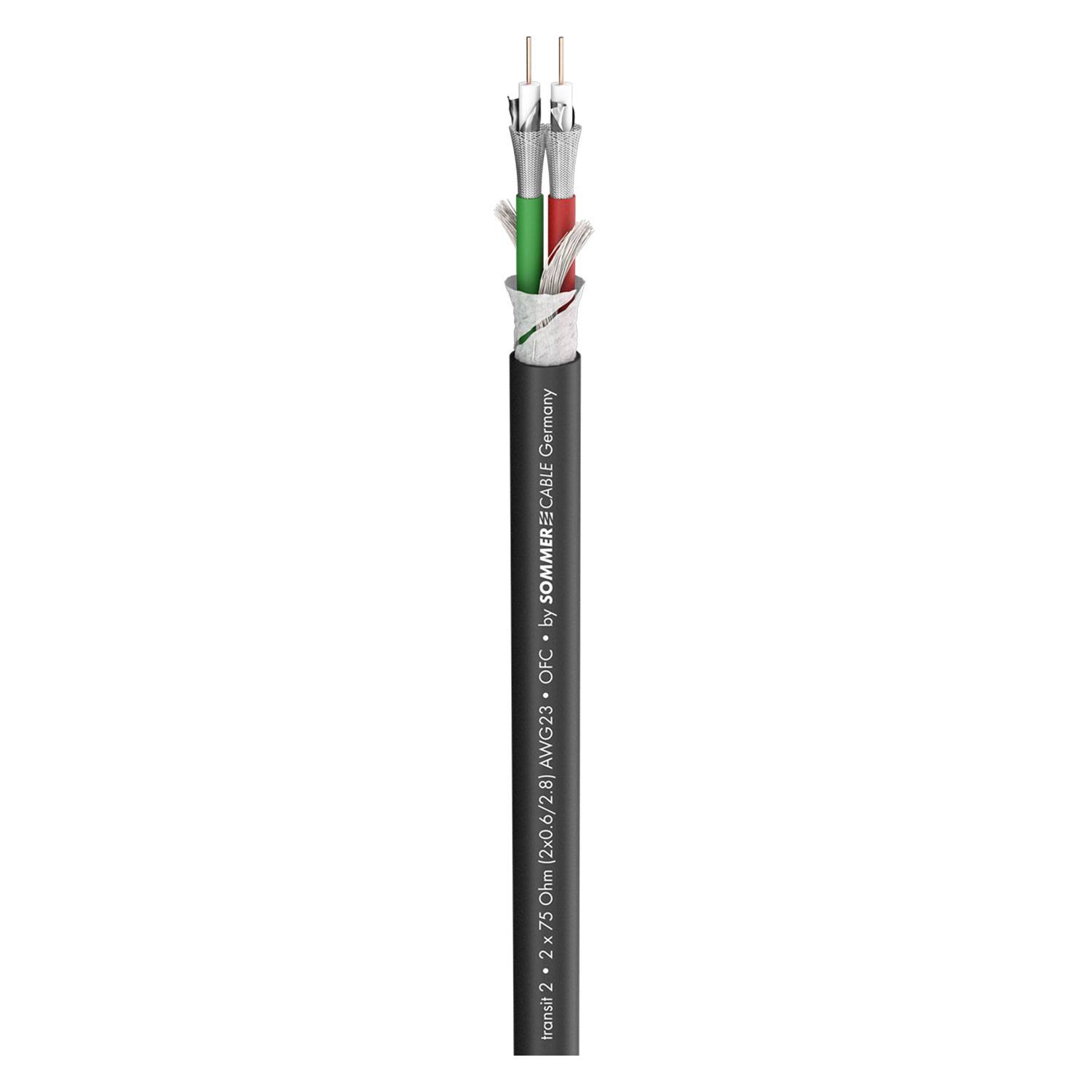 Videokabel Transit 2 HD; 1 x 0,60/2,80; PVC Ø 10,20 mm; 75 Ω; schwarz