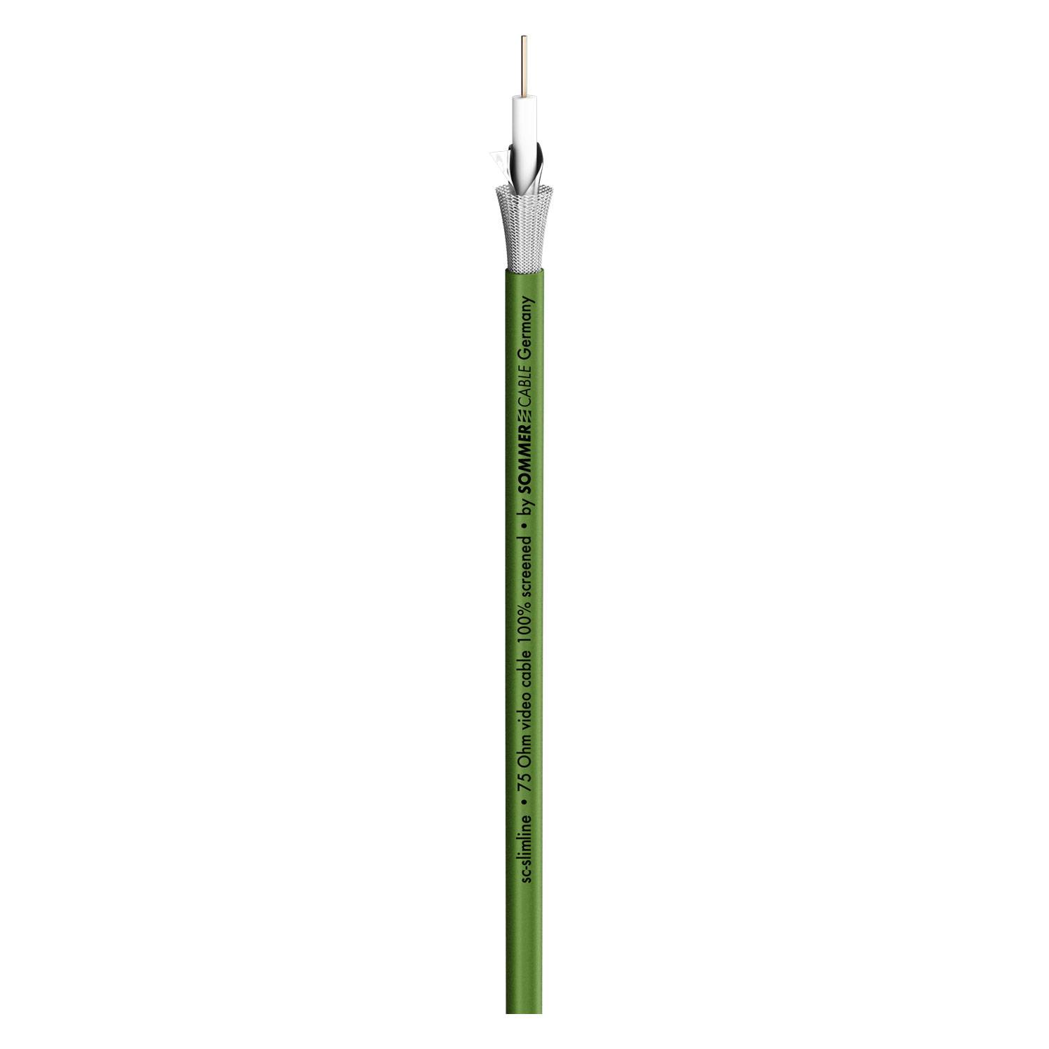 Videokabel SC-Slimline; 1 x 0,60; PVC Ø 4,20 mm; 75 Ω; grün