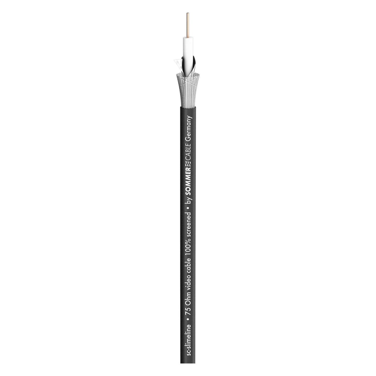 Videokabel SC-Slimline; 1 x 0,60; PVC Ø 4,20 mm; 75 Ω; schwarz