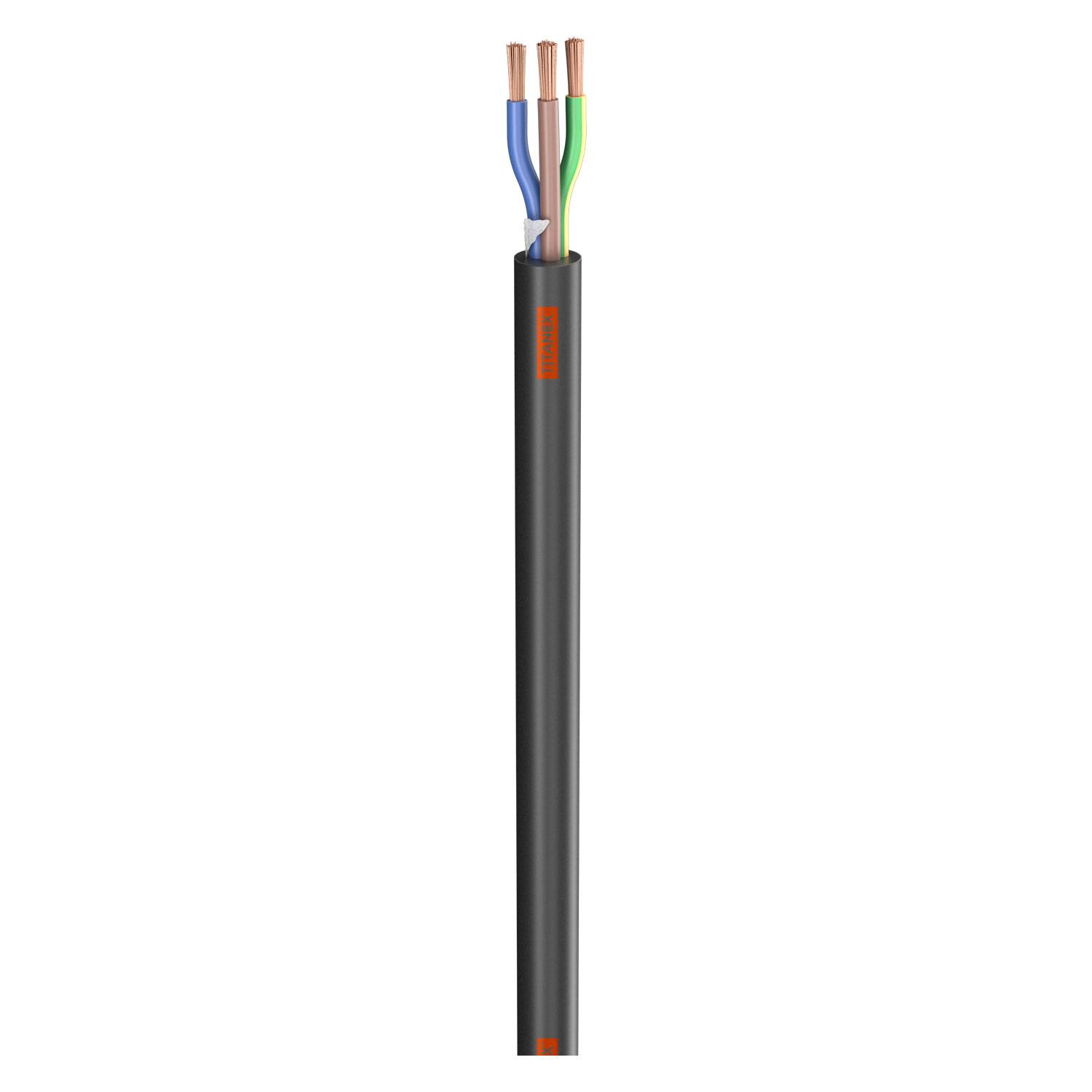 Gummischlauchleitung Titanex ®; 3 x 1.50 mm²; Gummi, Ø 10,00 mm; schwarz
