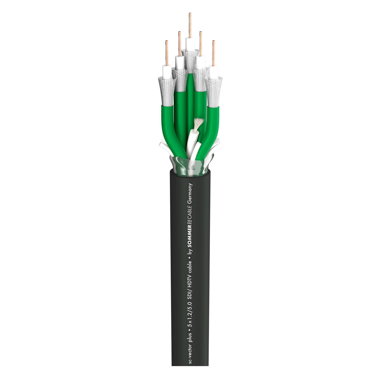 Videokabel SC-Vector Plus 5; 1 x 1,20; PVC selbstverlöschend Ø 22,10 mm; 75 Ω; schwarz
