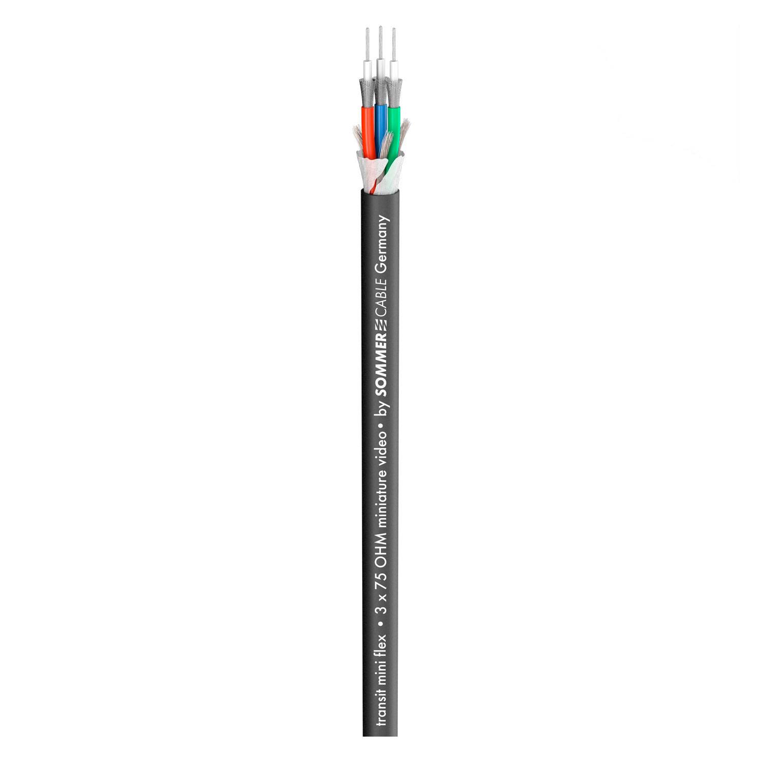 Videokabel Transit MINI Flex; 1 x 0,32; Antistatic-PVC Ø 8,20 mm; 75 Ω; schwarz