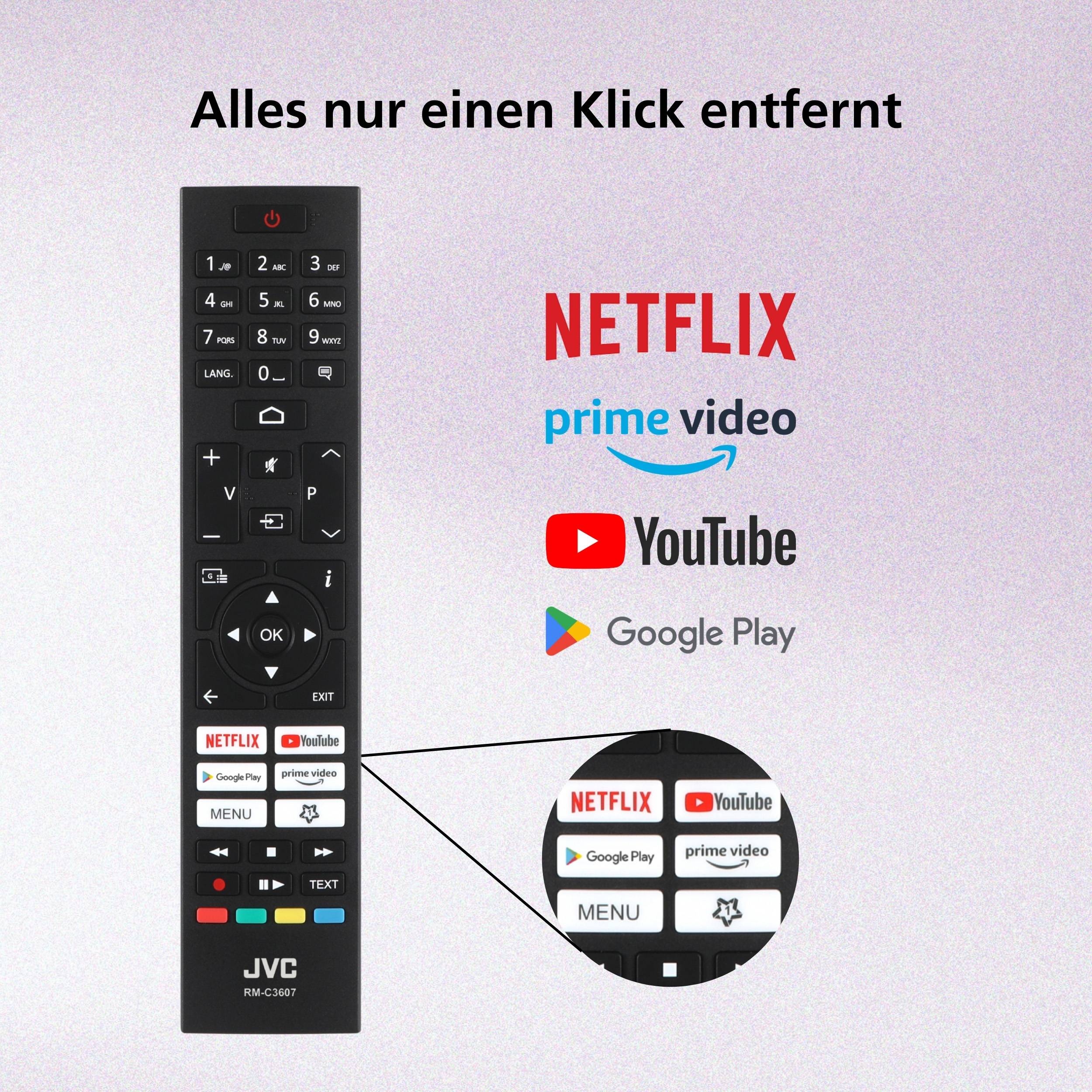 JVC LT-24VAHM355 Fernseher 24 Zoll Android Smart TV HD Auflösung HDR Triple-Tuner 12 Volt (2026)
