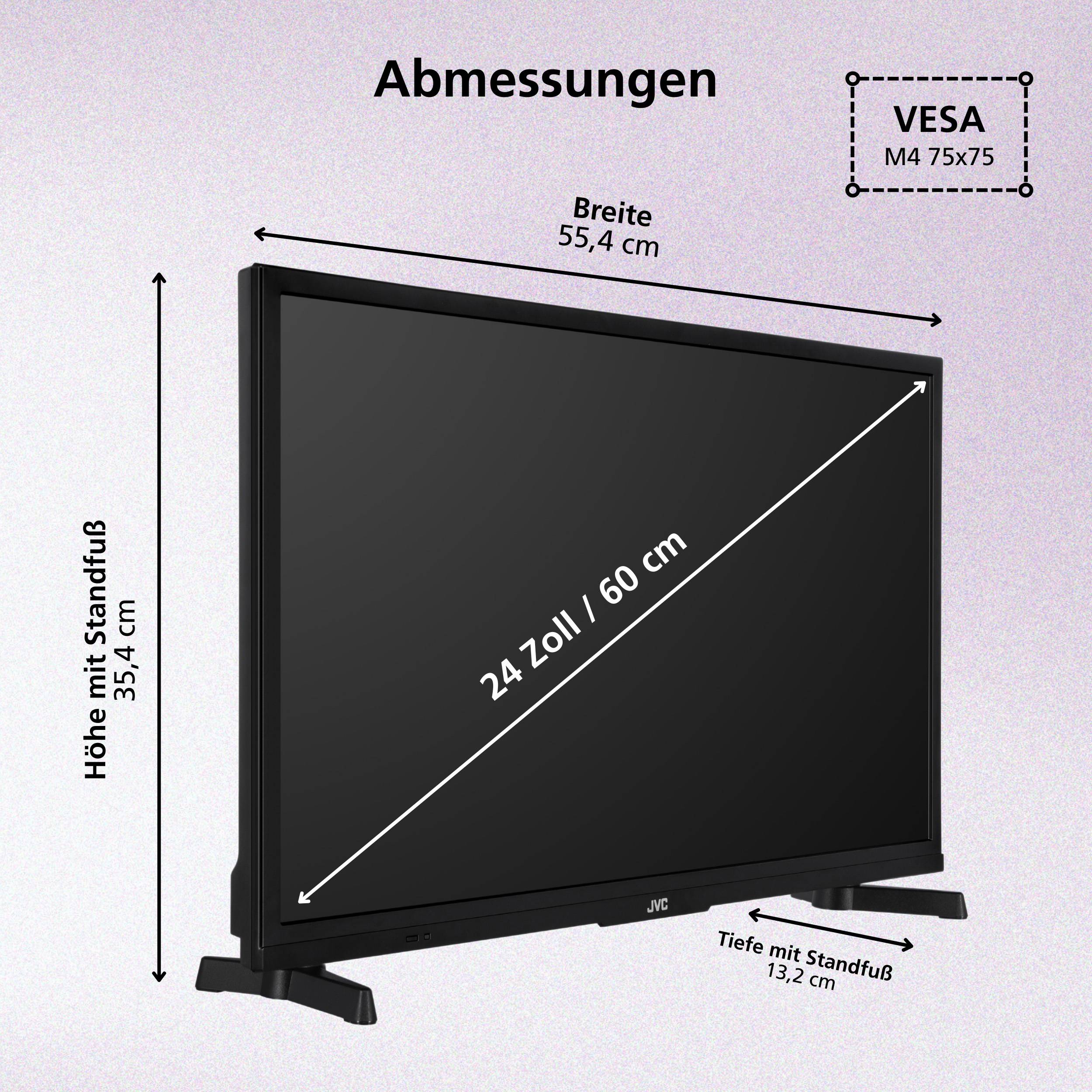 JVC LT-24VAHM355 Fernseher 24 Zoll Android Smart TV HD Auflösung HDR Triple-Tuner 12 Volt (2026)