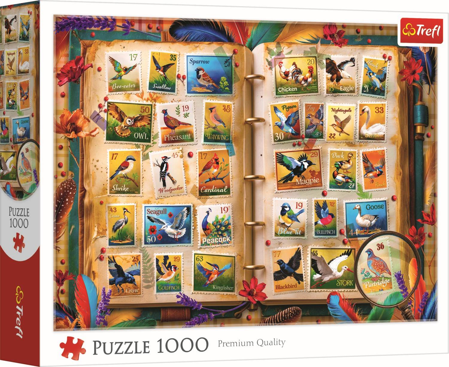 Trefl, Briefmarkensammlung Vögel, 1000 Teile Puzzle