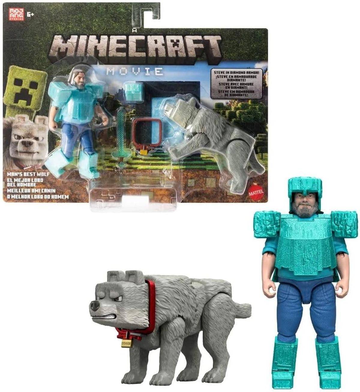 Minecraft JFR71 Movie Core Scale Steve und Wolf Actionfiguren Set=2 Stück 6+