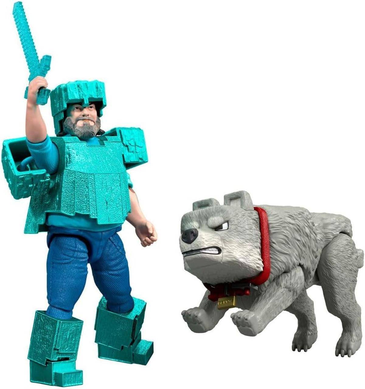 Minecraft JFR71 Movie Core Scale Steve und Wolf Actionfiguren Set=2 Stück 6+