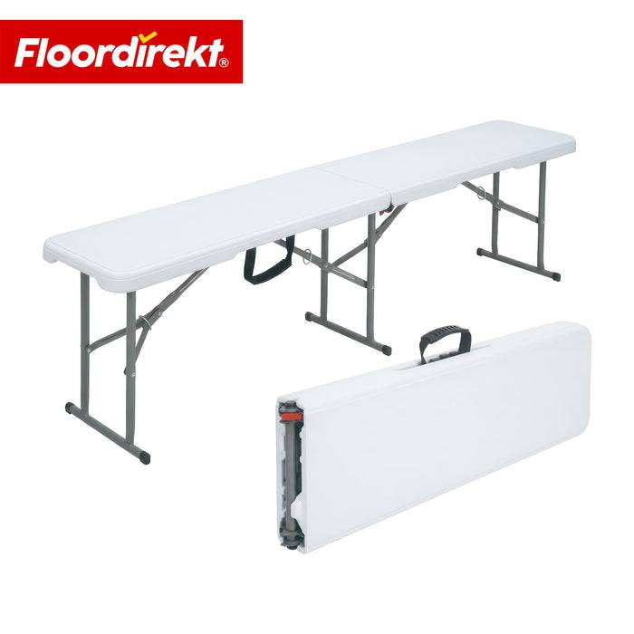 FLOORDIREKT Gartenbank Chiba - Klappbare Sitzbank - Robust & Wetterfest - 183 cm - Weiß