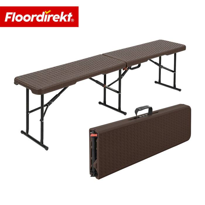 FLOORDIREKT Gartenbank Kagawa - Klappbar & Platzsparend - Wetterbeständig - 183 cm - Braun