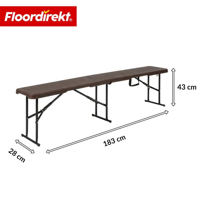 FLOORDIREKT Gartenbank Kagawa - Klappbar & Platzsparend - Wetterbeständig - 183 cm - Braun