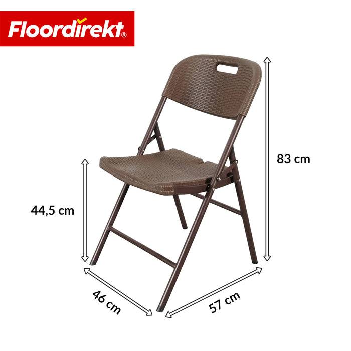 FLOORDIREKT Klappstuhl Niigata - Platzsparend & Wetterfest - 2er Set - Braun