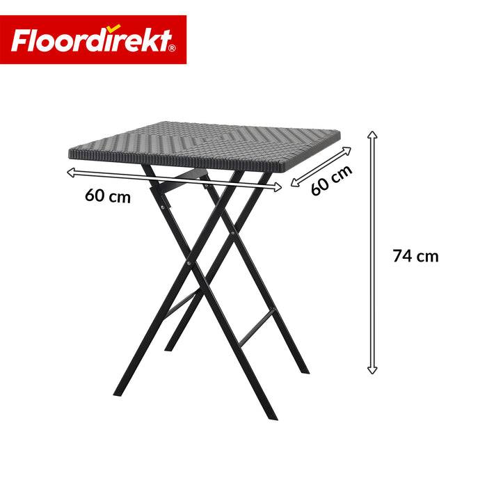 FLOORDIREKT Klapptisch Kobe - Für Innen- & Außenbereiche - Wetterfest - 60 x 60 cm