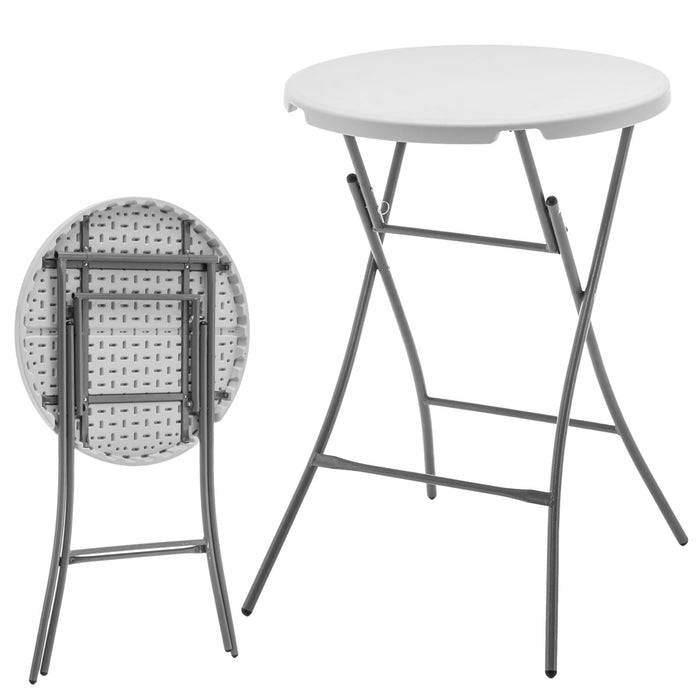 FLOORDIREKT Gartentisch Nagano - Für Garten, Terrasse & Events - Klappbar & Wetterfest - Ø 80 cm - Weiß