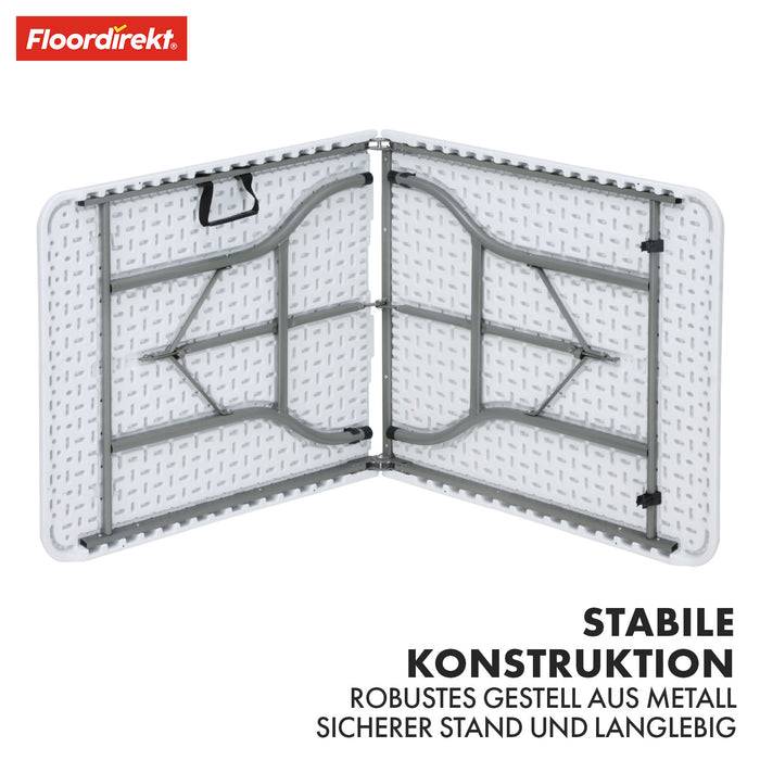 FLOORDIREKT Gartentisch Akita - Für Garten, Terrasse & Events - Robust & Wetterfest - 183 x 76 cm - Weiß