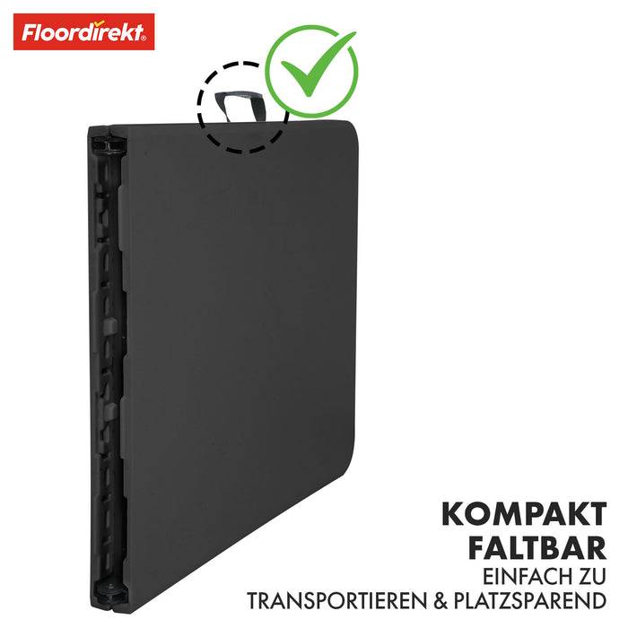 FLOORDIREKT Gartentisch Kyoto - Für Garten, Terrasse & Events - Robust & Wetterfest - 180 x 73 cm - Schwarz