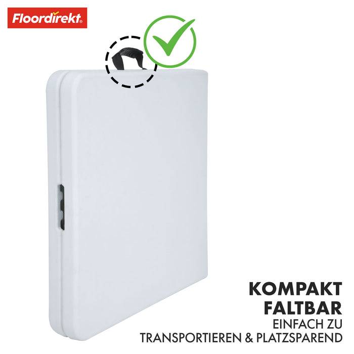 FLOORDIREKT Gartentisch Fukui - Für Garten, Terrasse & Events - Höhenverstellbar & Wetterfest - 120 x 60 cm - Weiß