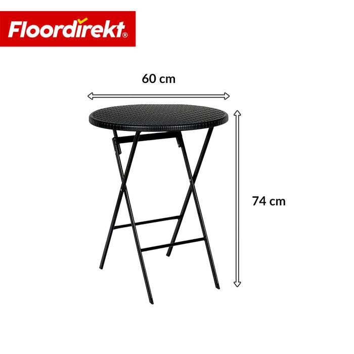 FLOORDIREKT Gartentisch Tomaya - Für Garten, Terrasse & Events - Robust & Wetterfest - Ø 60 cm - Schwarz