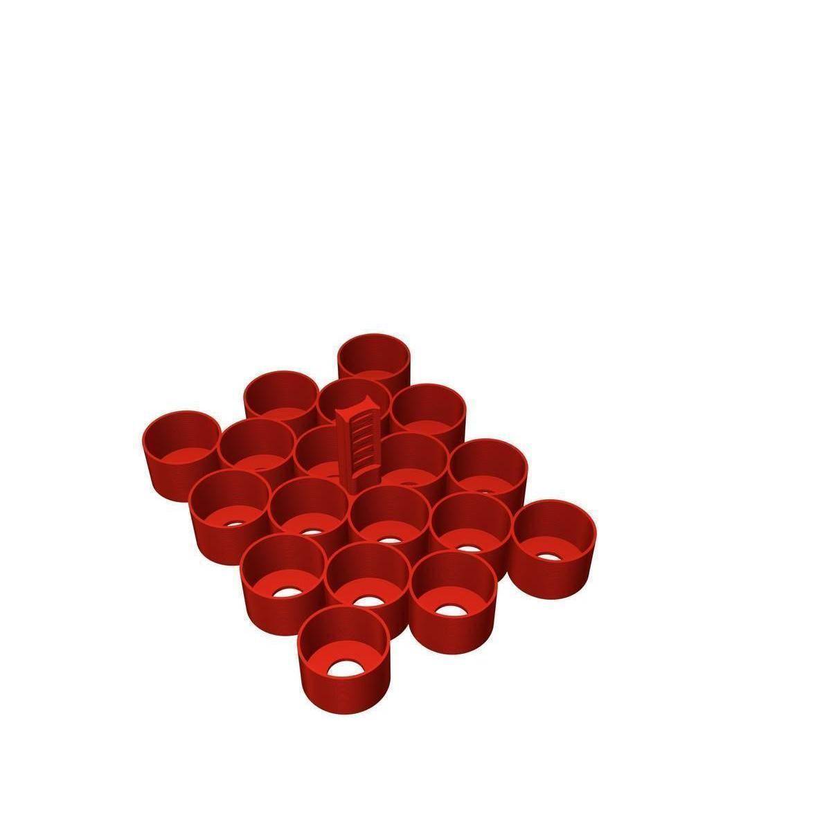 FH3316 - Farbhalter für Citadel Farbtöpfchen (18 ml / 24 ml) - 18 Fächer, rot