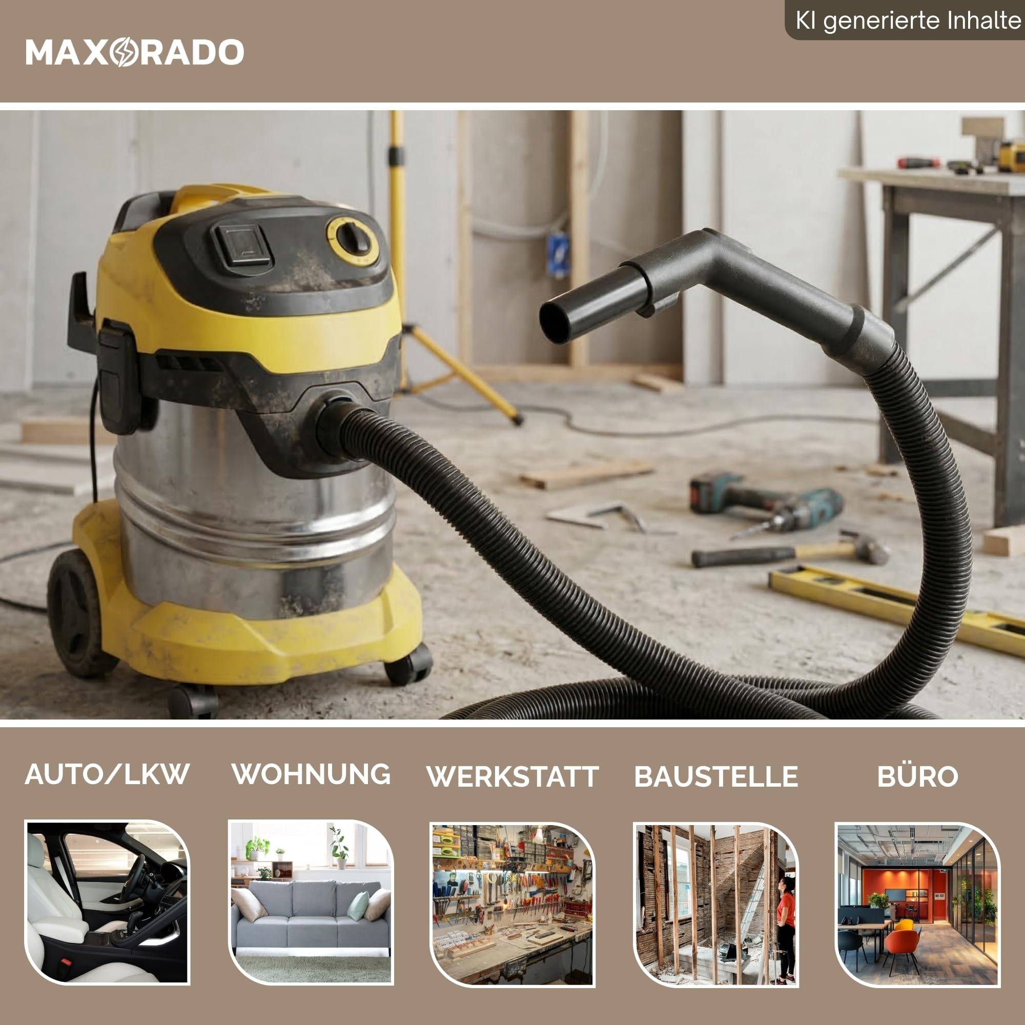 Staubsaugerschlauch 1,5m passend für 58mm Nilfisk Aero Alto Wap Würth ISS Festool SR SRM Mirka Eibenstock Einhell TE-VC TC-VC TH-VC Makita VC Serie