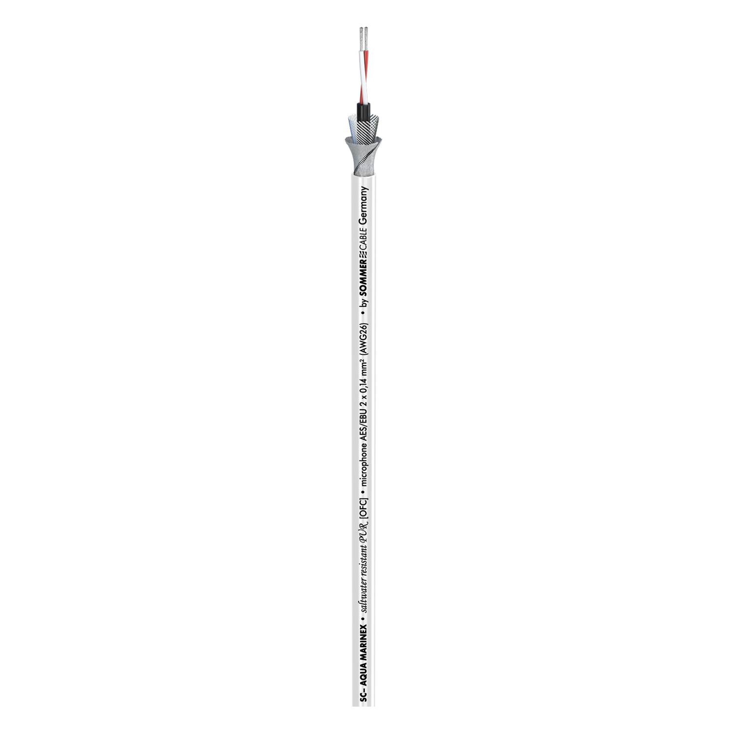 Mikrofonkabel SC-AQUA MARINEX MIKRO; 2 x 0,14 mm²; weiß