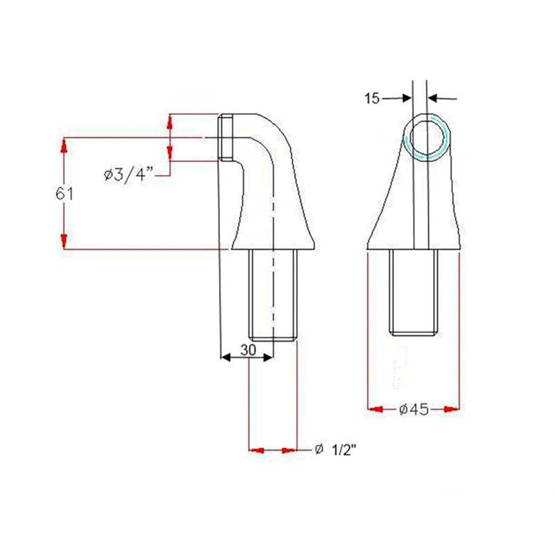 Beitz & Walz Wannenaufsatz (Paar) 3/4" x 3/4" chrom