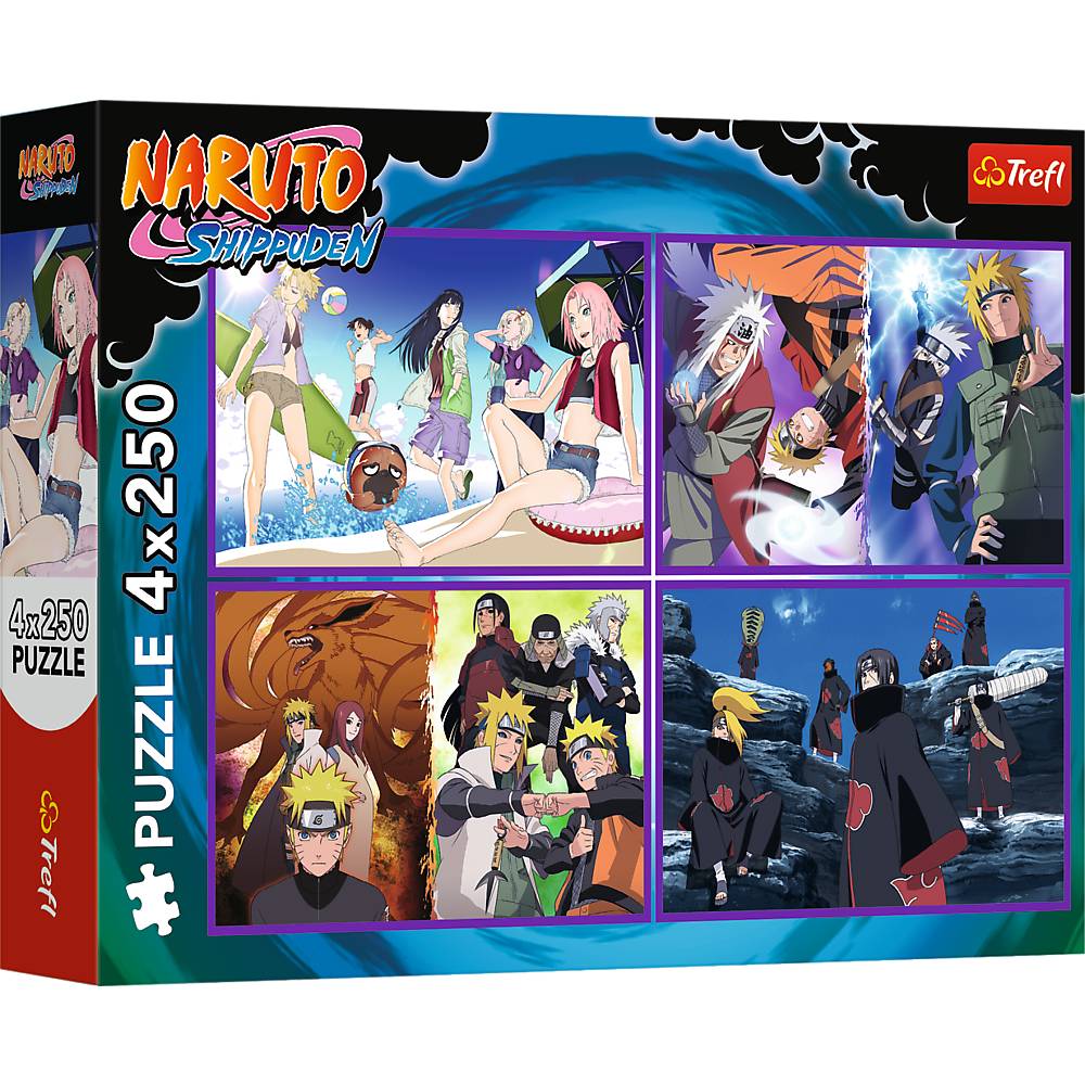 Trefl, Die Abenteuer von Naruto, 4x250 Teile Puzzle