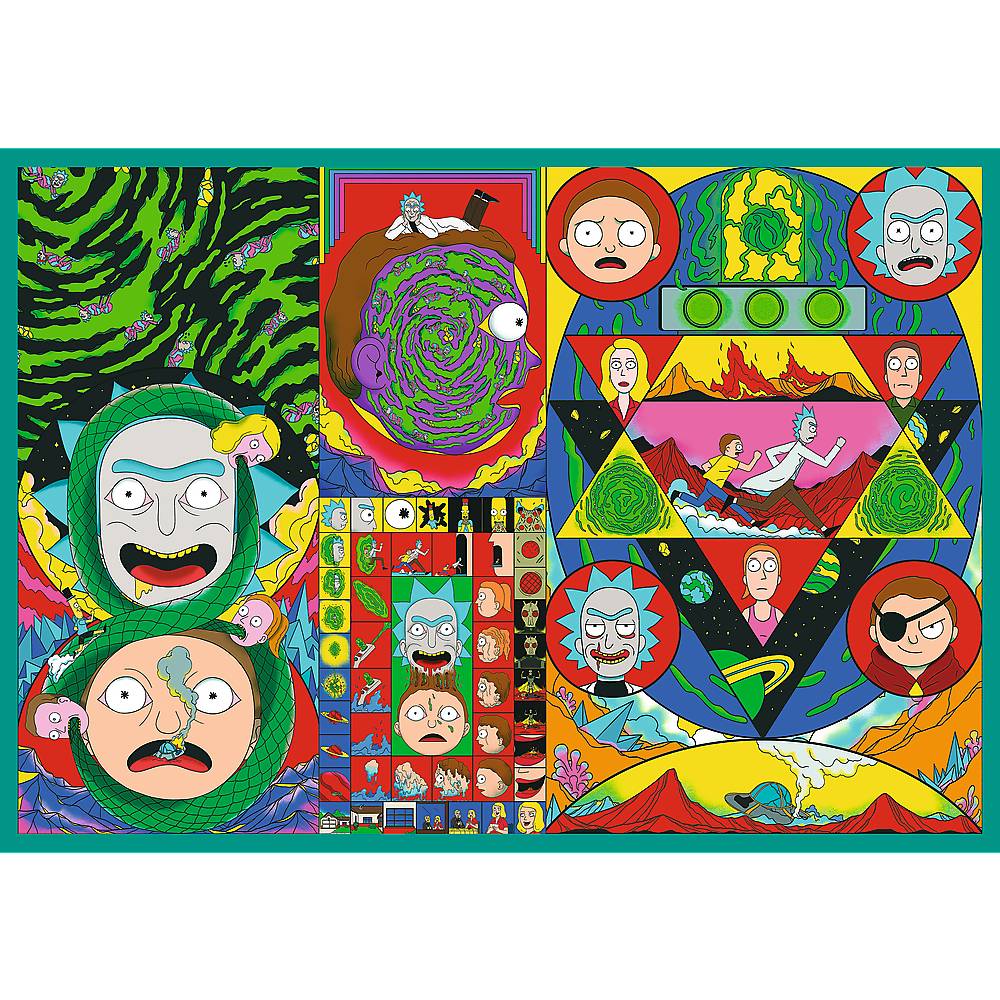 Trefl, Die verdrehte Welt von Rick & Morty, 4x250 Teile Puzzle