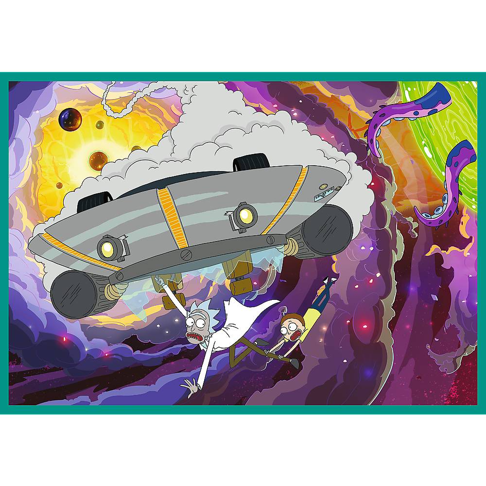 Trefl, Die verdrehte Welt von Rick & Morty, 4x250 Teile Puzzle