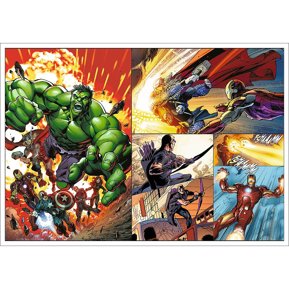 Trefl,Disney Marvel Die Avengers, 4x250 Teile Puzzle