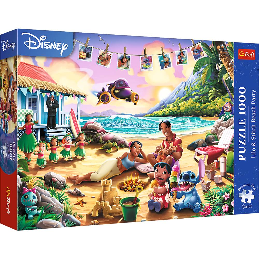 Trefl, Disney Lilo & Stitch Strandparty,1000 Teile Premium Plus Puzzle