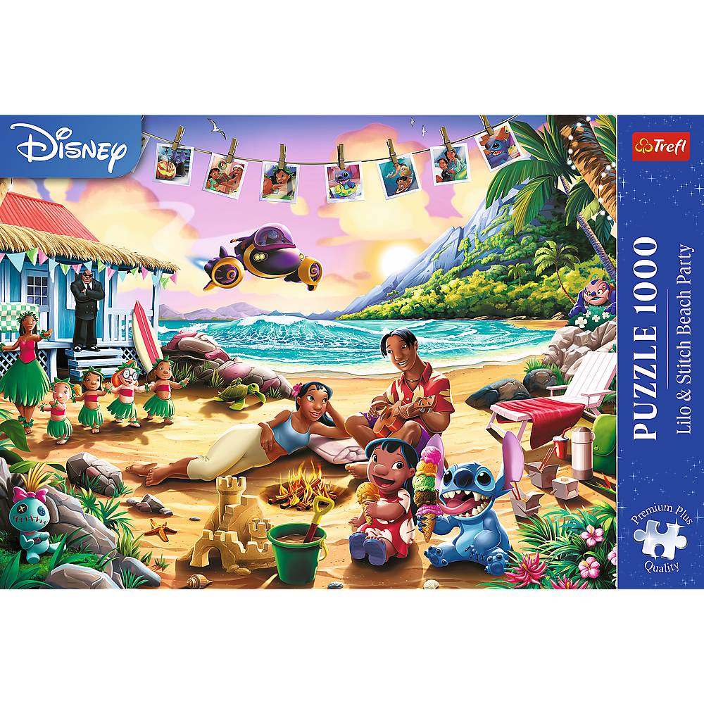 Trefl, Disney Lilo & Stitch Strandparty,1000 Teile Premium Plus Puzzle