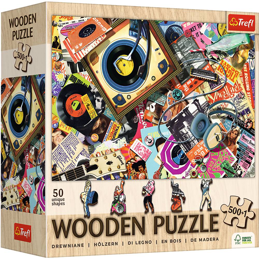 Trefl, Wood Craft, Die Welt der Musik. 500+1 Teile Holzpuzzle