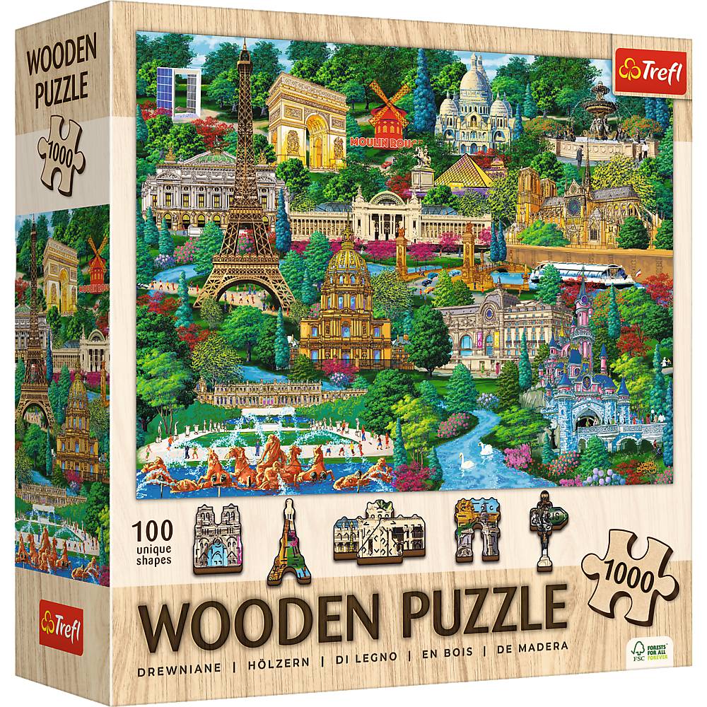 Trefl, Wood Craft, Frankreich entdecken, 1000 Teile Holzpuzzle