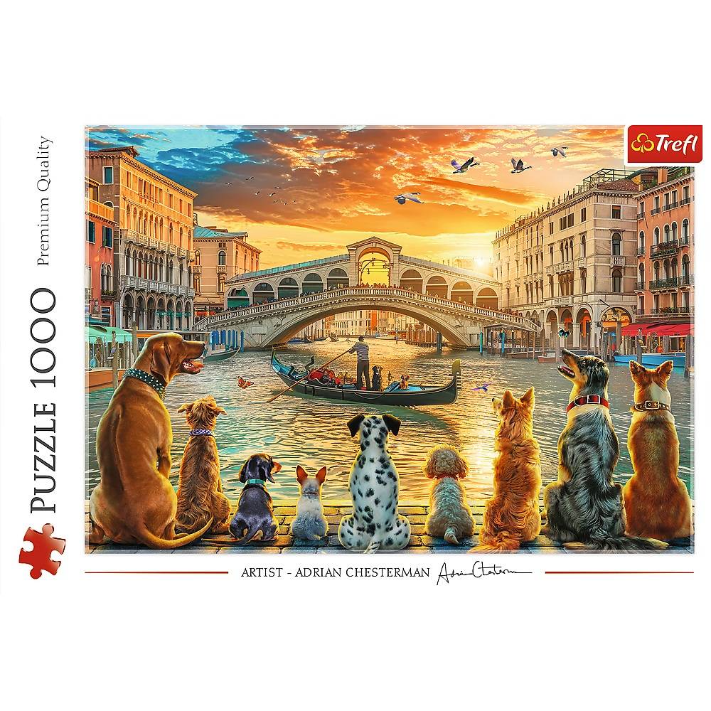 Trefl, Hunde in Venedig, 1000 Teile Puzzle
