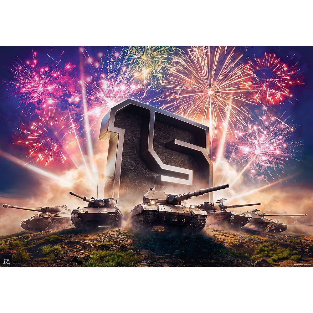 Trefl, 15 Jahre World of Tanks, 1000 Teile Premium Plus Puzzle