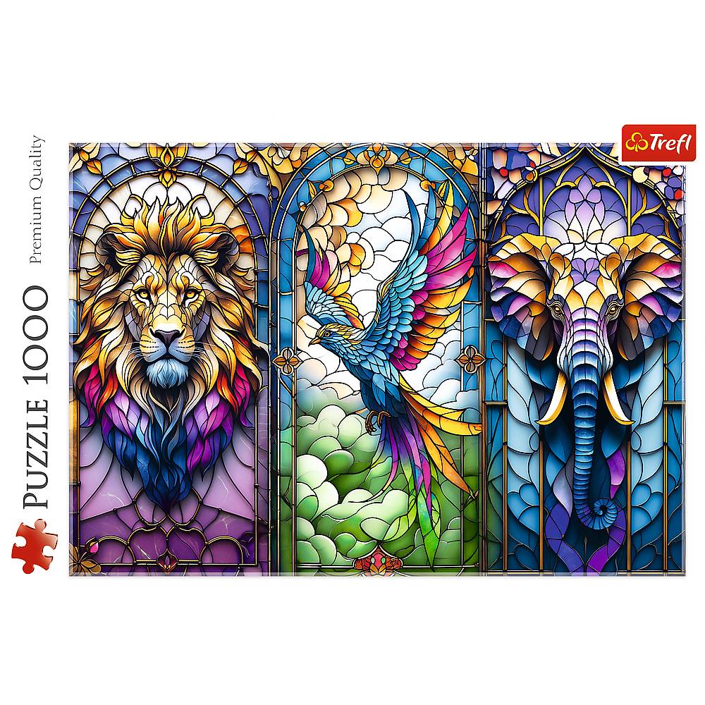 Trefl, Buntglas Tiere, 1000 Teile Puzzle