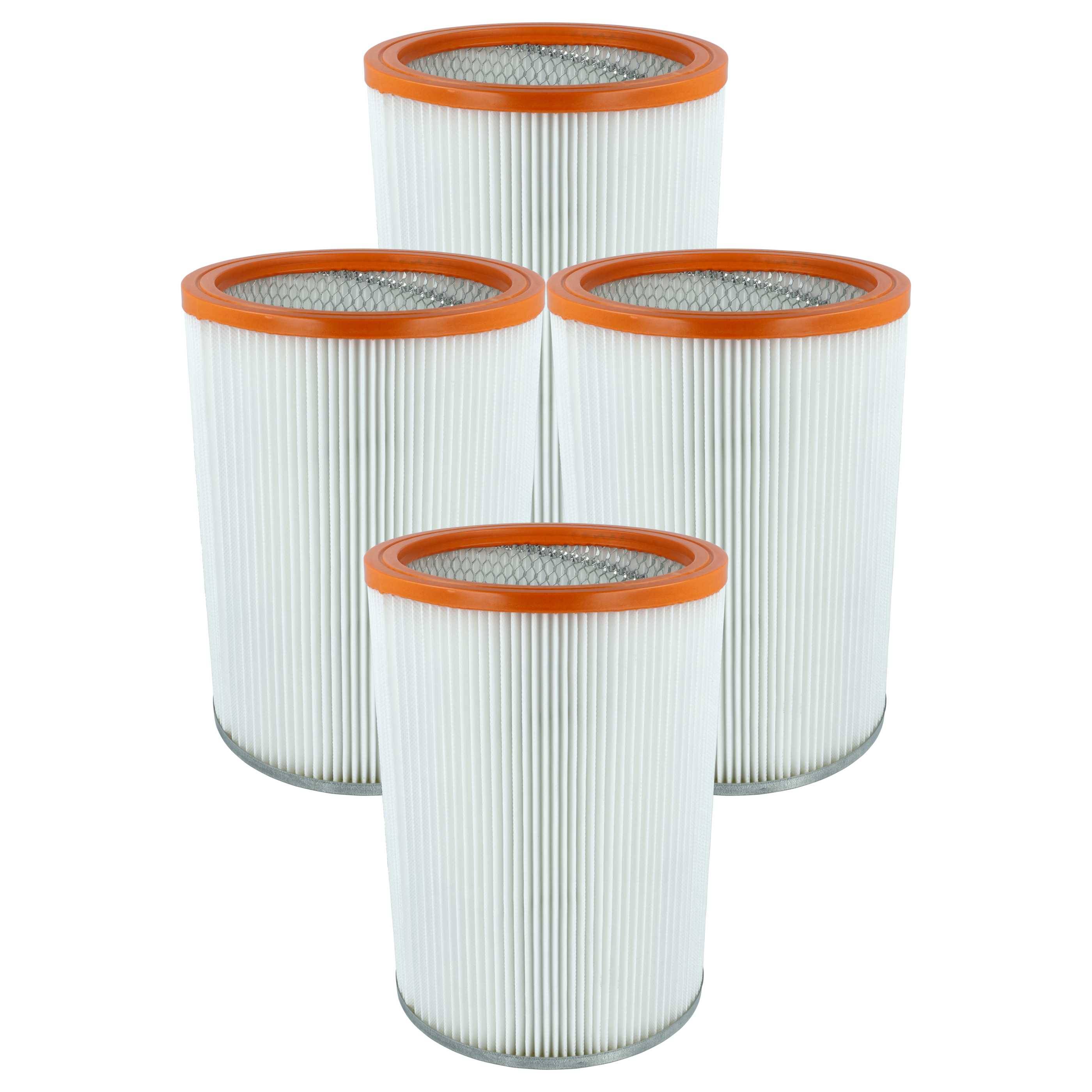 vhbw 4x Faltenfilter kompatibel mit WAP Turbo D/X-B1., D-B1, M1, D2, M2, D Staubsauger - Patronenfilter Orange Weiß