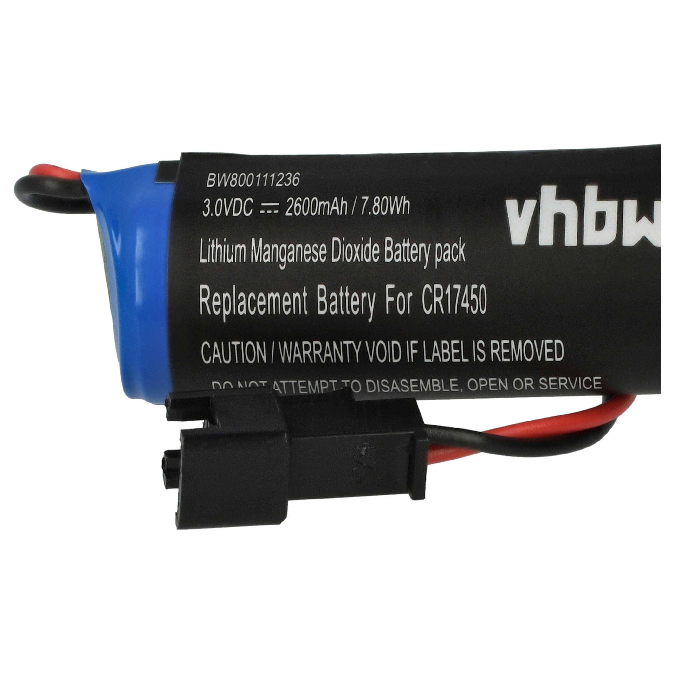 vhbw 5x Akku Ersatz für CR17450E-R, CR17450ER, CR17450 für PLC Programmable Logic Controller (2600 mAh, 3 V, Li-Ion)