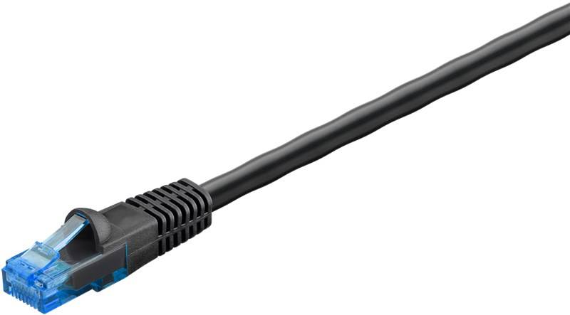 20x Goobay 55432 CAT 6A Outdoor-Patchkabel, U/UTP, schwarz, 10 m - Kupferleiter (CU), 2-fach Außenmantel (PE)