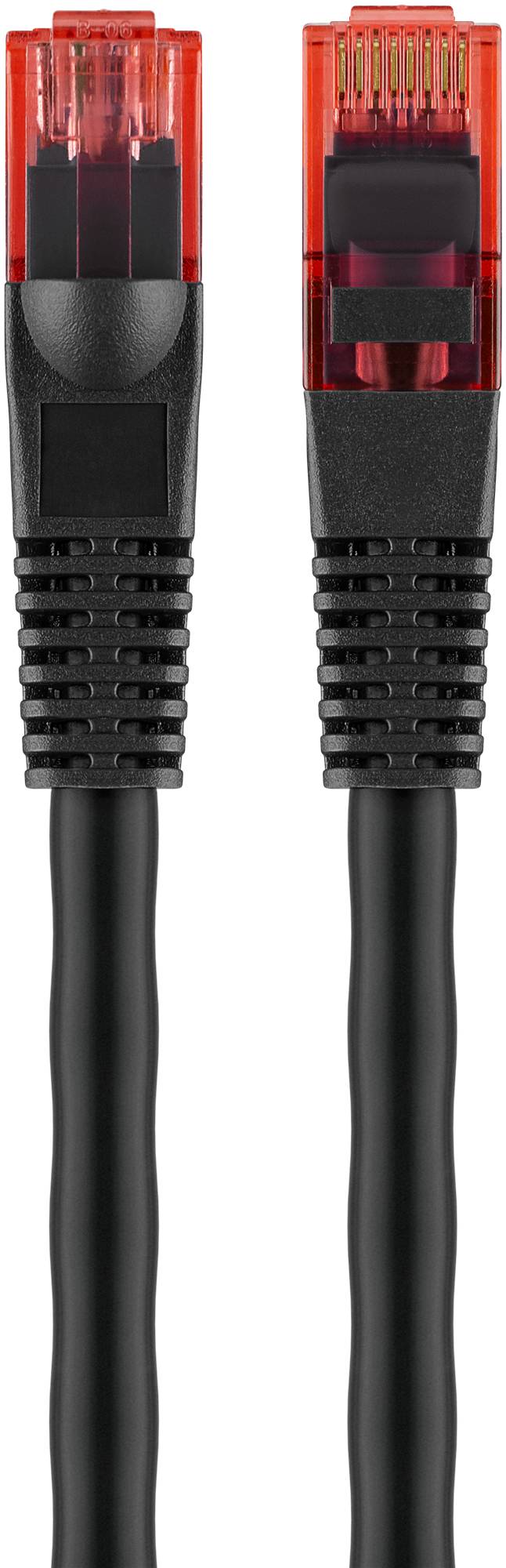 20x Goobay 55432 CAT 6A Outdoor-Patchkabel, U/UTP, schwarz, 10 m - Kupferleiter (CU), 2-fach Außenmantel (PE)