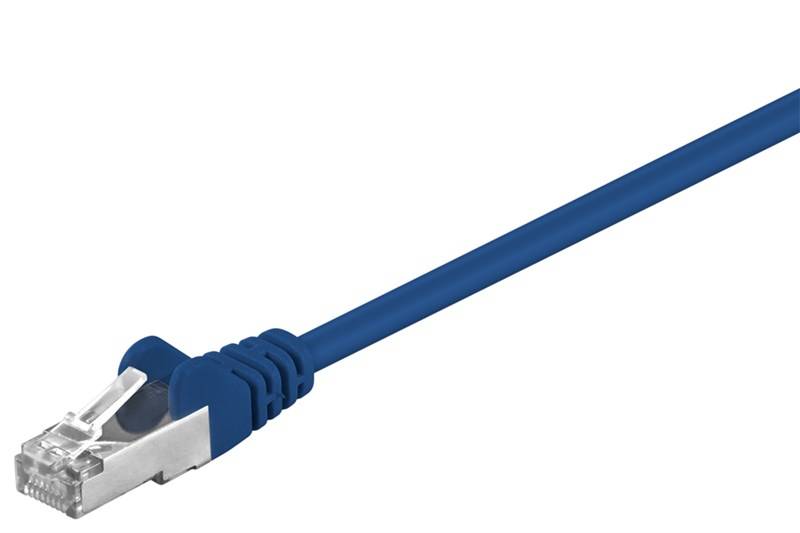 630x Goobay 95203 CAT 5e Patchkabel, SF/UTP, blau, 0.25 m - Kupferkaschierter Aluminiumleiter (CCA)