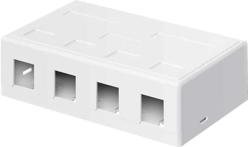 50x Goobay 79376 Keystone-Leergehäuse 4-port - mit einfacher Snap-In-Montage