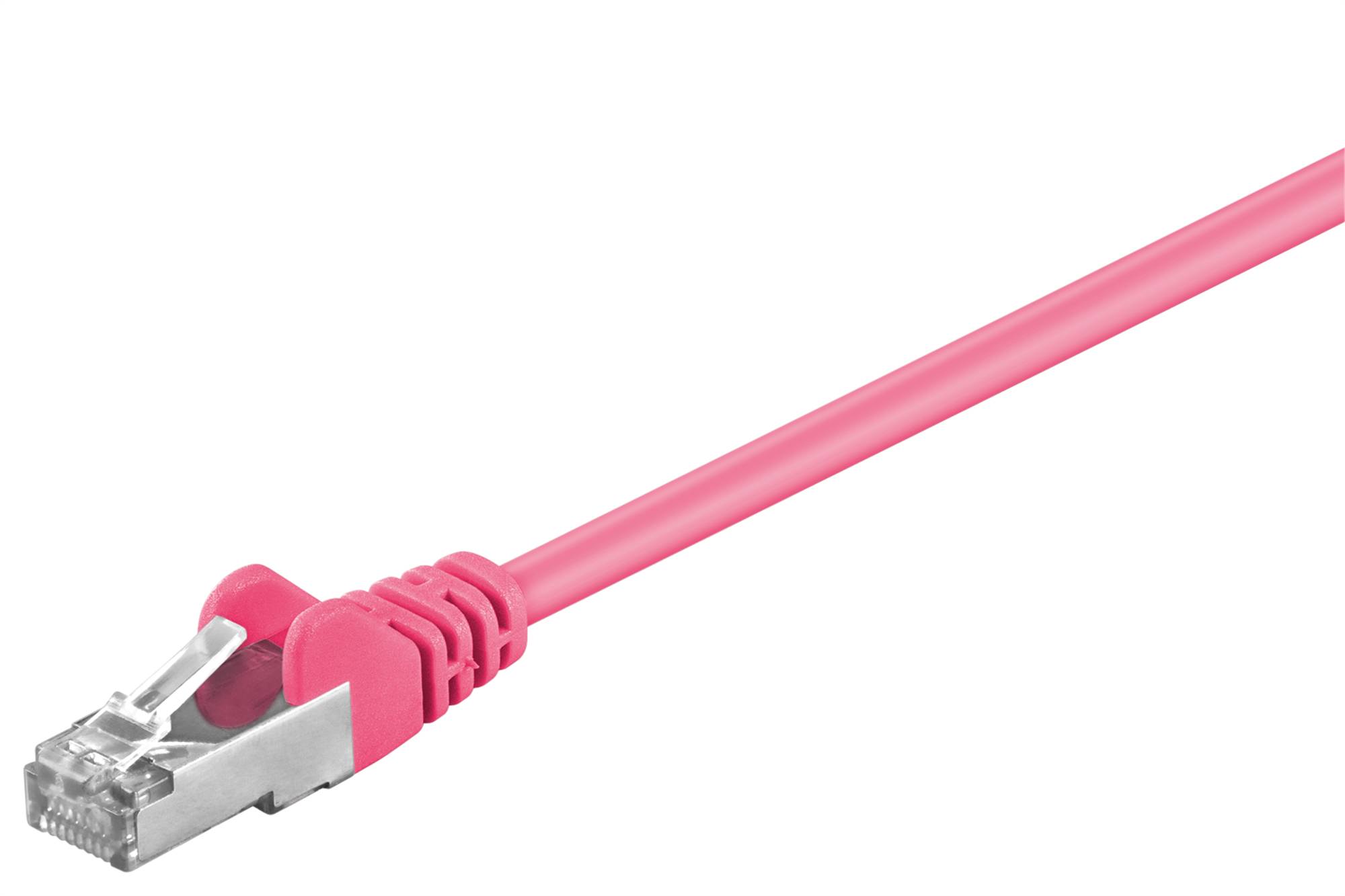630x Goobay 95208 CAT 5e Patchkabel, SF/UTP, magenta, 0.25 m - Kupferkaschierter Aluminiumleiter (CCA)