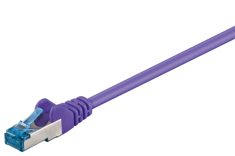 10x Goobay 93789 CAT 6A Patchkabel, S/FTP (PiMF), violett, 3 m - Kupferleiter (CU), halogenfreier Kabelmantel (LSZH)