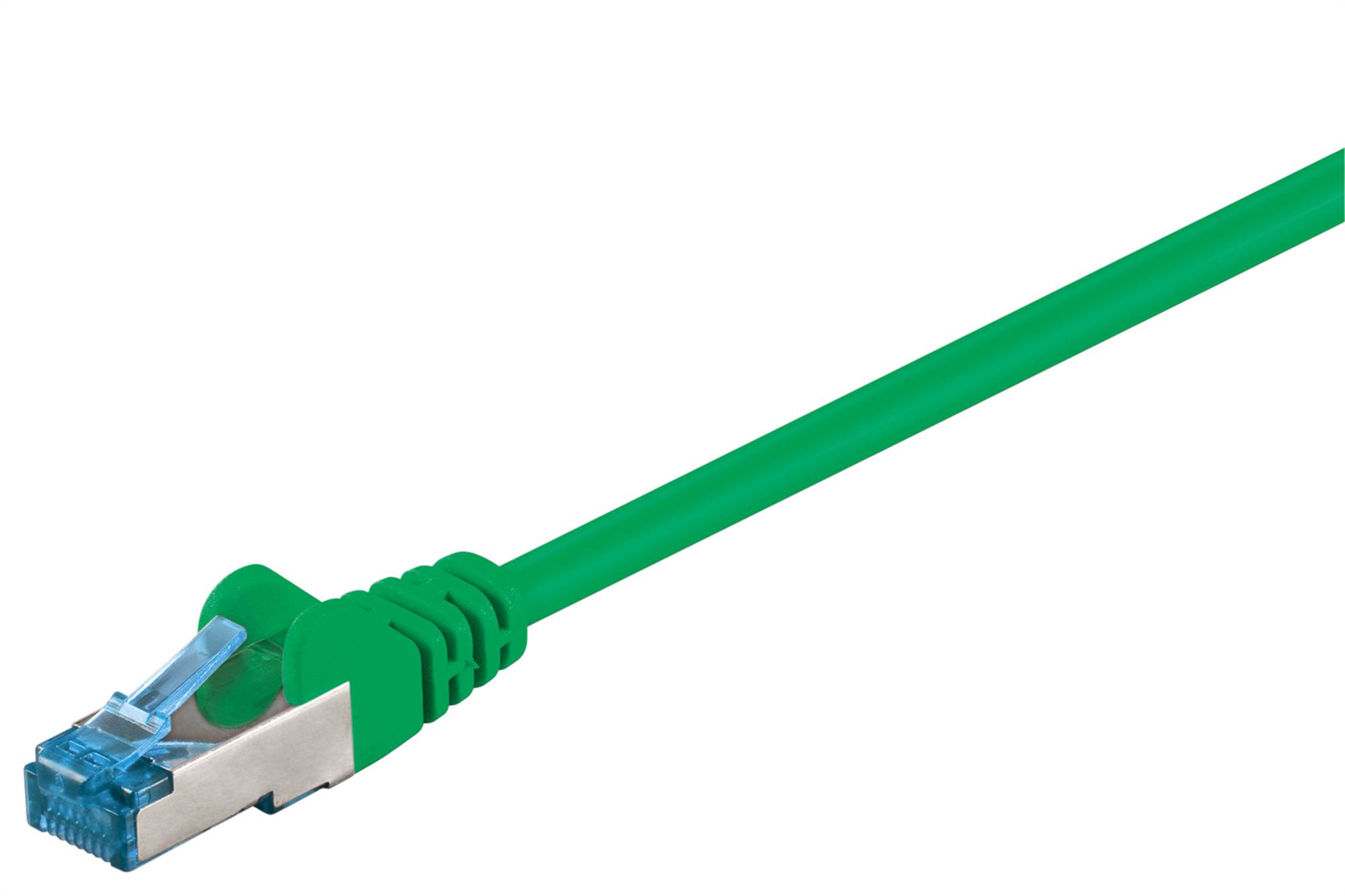 10x Goobay 93816 CAT 6A Patchkabel, S/FTP (PiMF), grün, 5 m - Kupferleiter (CU), halogenfreier Kabelmantel (LSZH)