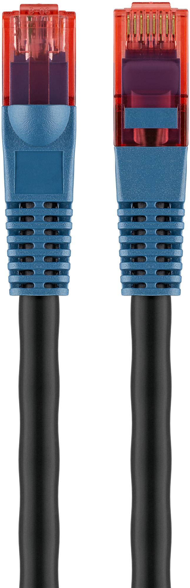 6x Goobay 94394 CAT 6 Outdoor-Patchkabel, U/UTP, schwarz, 40 m - Kupferkaschierter Aluminiumleiter (CCA), 2-fach Außenmantel (PE)